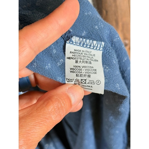 Brandy Melville Wrap Dress Blue Floral Print Short Sleeve Casual - Picture 5 of 7